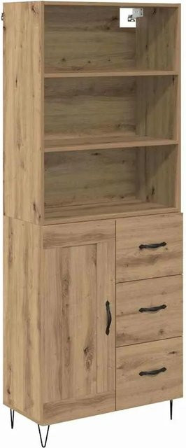 vidaXL Highboard 2-teilig in Artisan-Eiche, braun, mit Schubladen und Türen im Industrie-Look, B/T/H: 180 x 32,5 x 32,5 cm - Bild 1