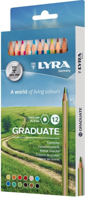 LYRA Graduate Farbstifte in verschiedenen Farben, 12 Stück - Bild 1