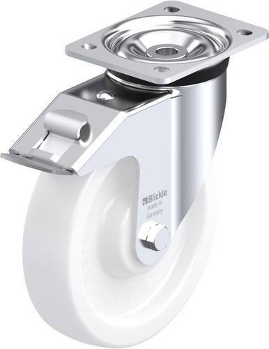 Blickle Lenkrolle LK-SPO 200G-FI mit Feststeller in Weiß, Rad-Durchmesser: 20 cm, Tragfähigkeit: 600 kg - Bild 1