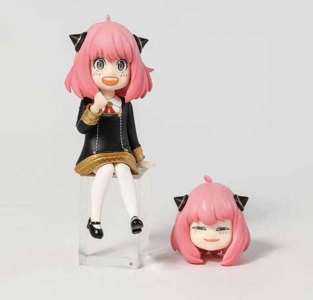 MIFEN Anime Spy Family Anya Forger Figur mit Ersatzgesichtern, Multicolor, Höhe: 14 cm - Bild 1