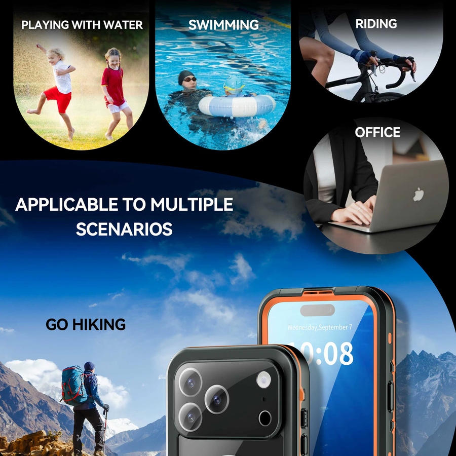 Shellbox IP68 wasserdichte Handyhülle für iPhone 17 Pro Max, iPhone 17 Pro, iPhone 17 Air und iPhone 17, stoßfest und staubdicht, Schwarz - Bild 2