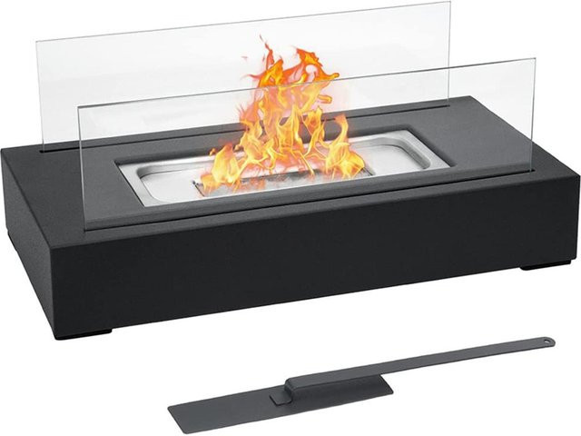 Artleeh Indoor Tischfeuerstelle aus Metall in Schwarz für Innen und Außen - Bild 1