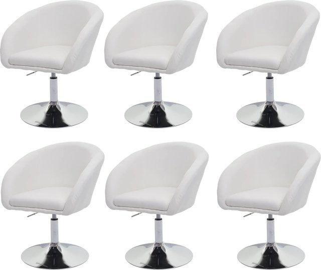 CHEFGASTRO 6er-Set Esszimmerstühle modern, drehbar und höhenverstellbar, Stoff Creme-Weiß, B/T/H: 90 x 59 x 60 cm, Sitzhöhe: 45 cm - Bild 1