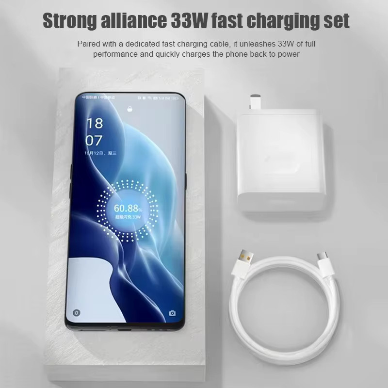 Keai 33W Super VOOC Schnellladegerät mit USB Typ C Kabel in Weiß für Oppo, Samsung, Xiaomi, Redmi und Poco - Bild 3