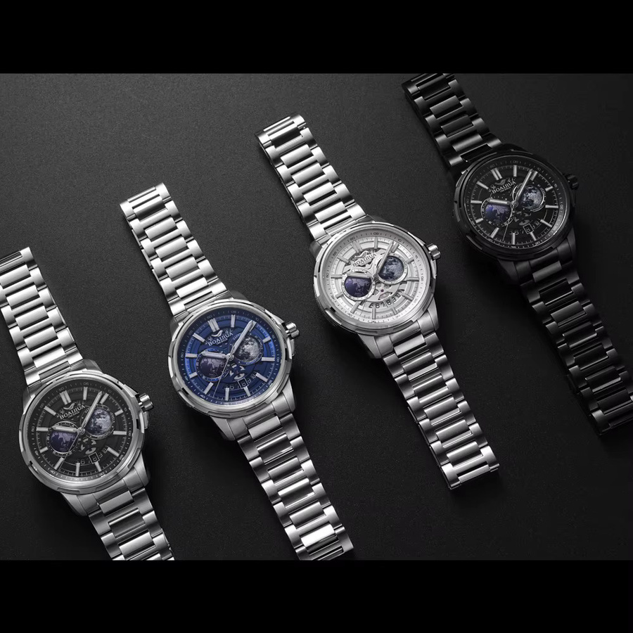 BORIAGE Armbanduhr Automatik, Edelstahl, Schwarz, Herren - Bild 4
