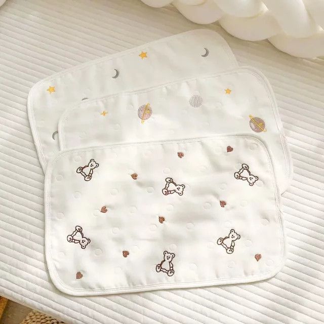 DANIVIVI Babyhandtuch aus dicker Baumwoll-Gaze und Musselin, saugfähiges Spucktuch für Neugeborene - Bild 1