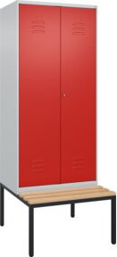 C+P PSA Doppel-Spind Classic PLUS Sitzbank mit 2 Abteilen, Buche-Hartholz, B/T/H: 212 x 80 x 81,5 cm - Bild 1