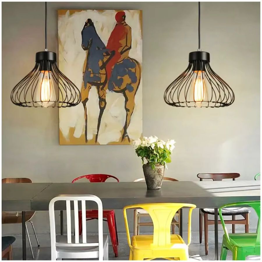 JOYINLED Moderne Nordic Vogelkäfig Anhänger Leuchte mit E27 Fassung für dein Zuhause - Bild 3