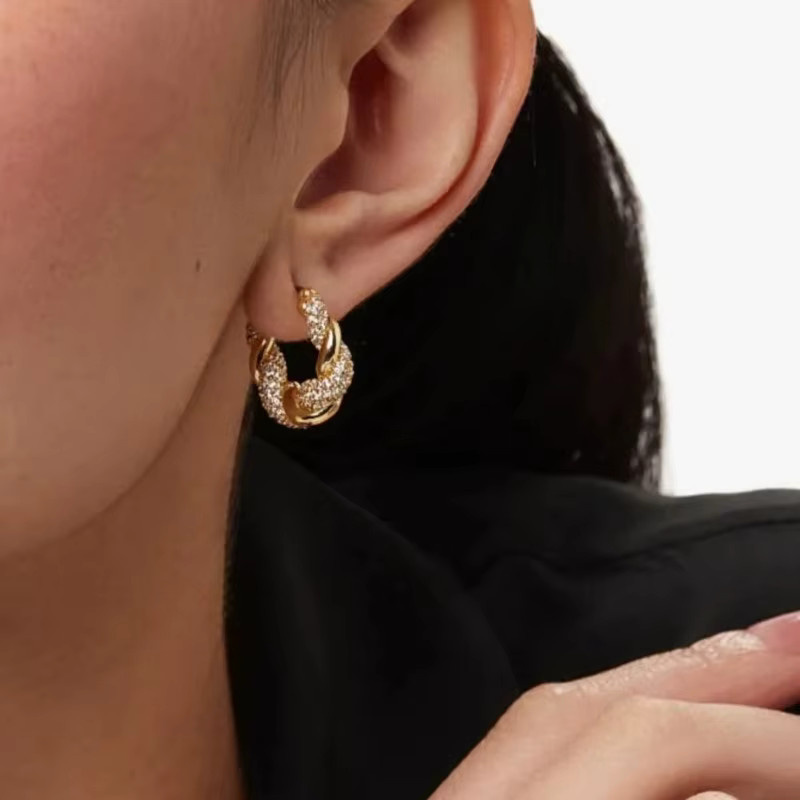 YoYo Creolen, Gold, Zirkonia, Damen - Bild 2