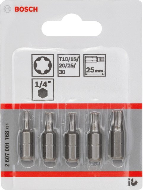 Bosch Schrauberbit-Set Extra Hard Torx, 5-teilig, Farbe: Silber, Material: Edelstahl - Bild 2