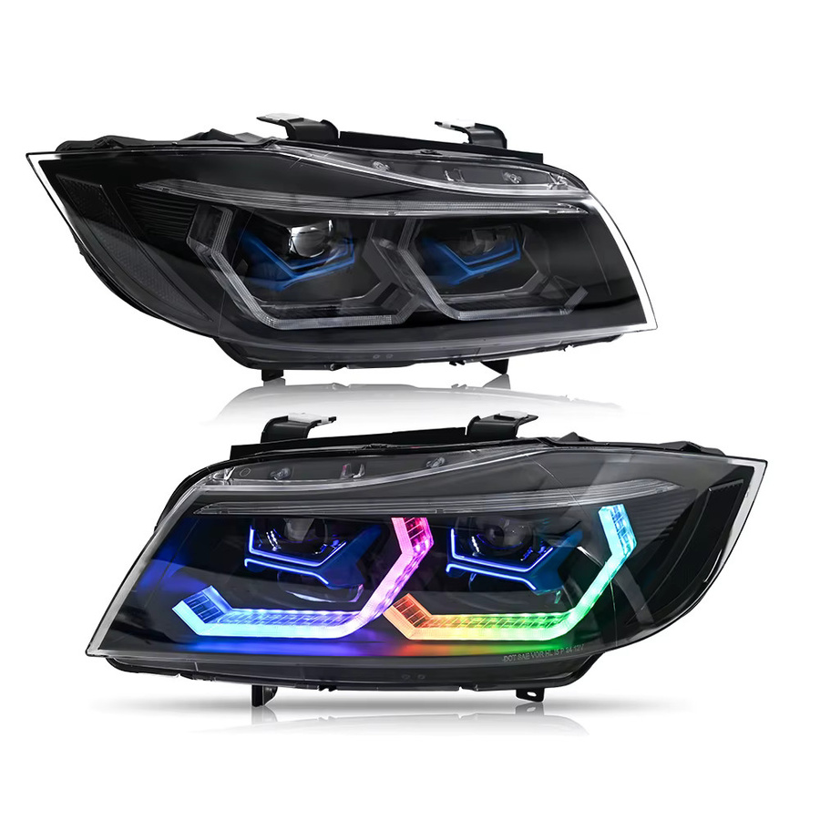 COOLCMP Paar Projektorlinsen HID Xenon Emark Scheinwerfer-Einheit für BMW 3er Serie E90 E91 2005-2012 - Bild 2