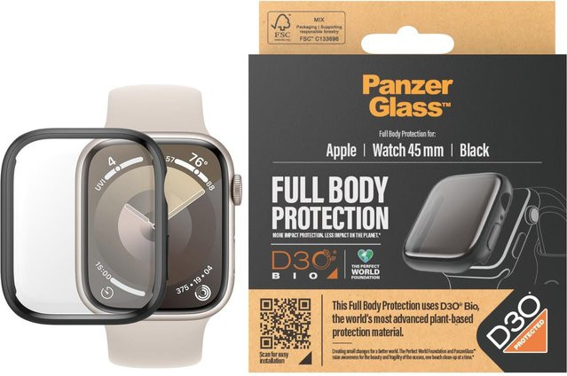 PanzerGlass Smartwatch, Silikon, Schwarz, Unisex, 45 mm - Bild 1