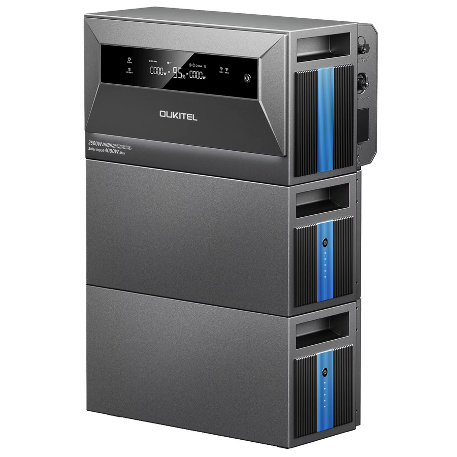 OUKITEL EP2500 All-in-One Balkon-Solarspeichersystem in Grau mit 2048Wh LiFePO4 Batterie, erweiterbar auf 16,38kWh, 4000W PV-Eingang und IP65 Wasserdichtigkeit - Bild 6