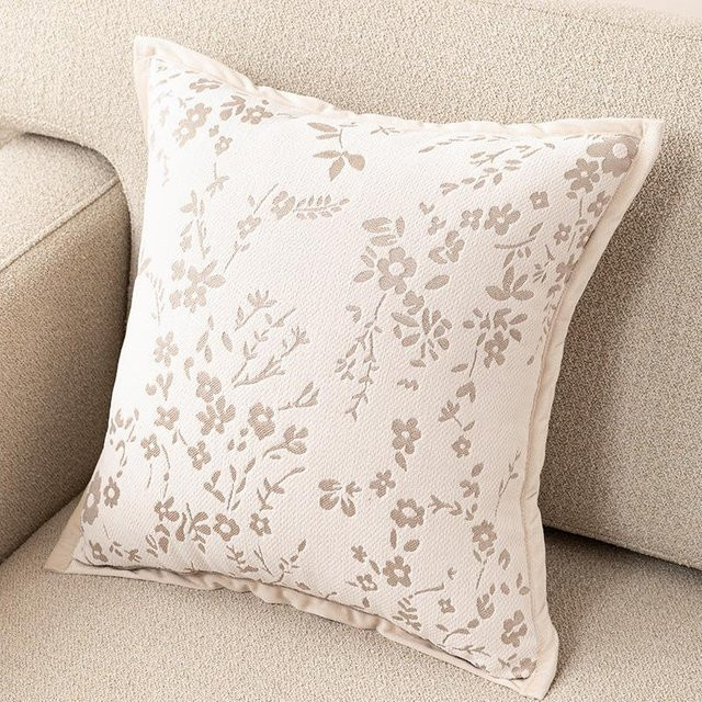 JMG Clothing Chenille Kissenhülle mit luxuriösem Jacquard-Design in Beige, B/B: 50 x 50 cm - Bild 1