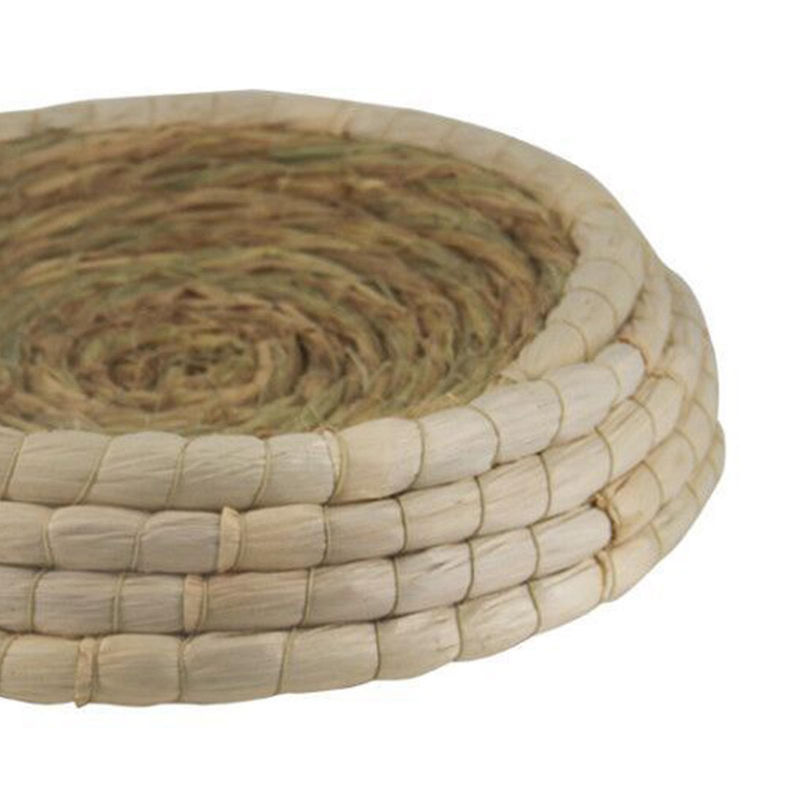 Handgewebter Katzenkorb von GoolRC aus Stroh und Maisblatt, rund, beige, Durchmesser: 45 cm - Bild 4