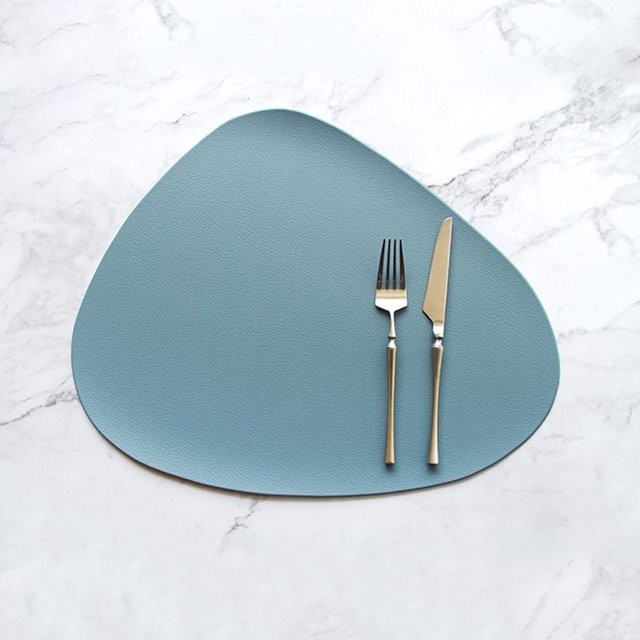 HomeHarmony Tischset und Untersetzer-Set aus Kunstleder in Blau, Nordisches Design, wasserdicht und hitzebeständig, B/T: 45,5 x 36,5 cm - Bild 1
