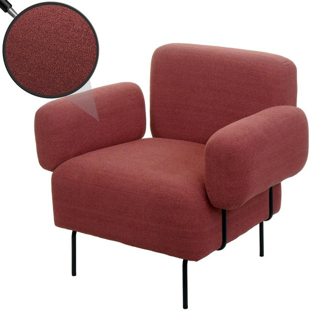 MCW Lounge-Sessel L83 Polstersessel mit Metallgestell in Altrosa - Bild 1