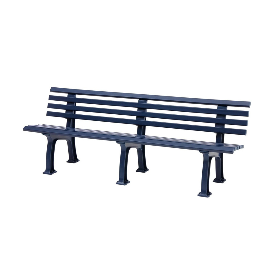 PROREGAL Gartenbank Antigua 4 Sitzer in Blau aus UV-beständigem Witterungskunststoff, H x B x T: 74 x 200 x 54 cm - Bild 2