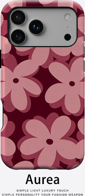 Potdemiel Aurea Case Matte Bumper MagSafe kompatible iPhone Hülle mit rosa Blumenmuster - Bild 1