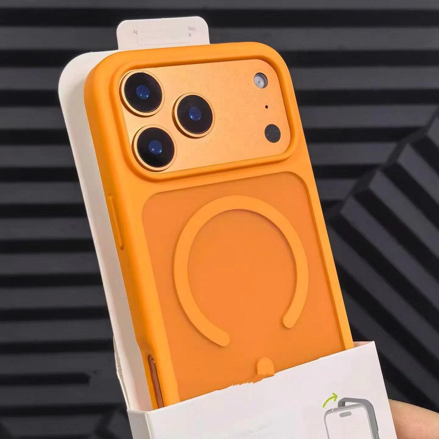 Magnetische iPhone Schutzhülle mit mattem Hautgefühl und MagSafe Kompatibilität für Apple iPhone 17 Air 16 15 14 13 12 Pro Max Plus in Blau und Orange - Bild 3