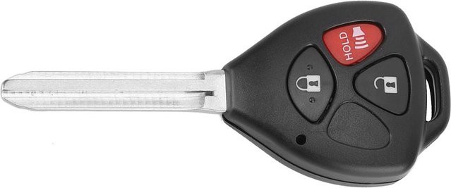 Neoglint Schlüsselanhänger Gehäuse für 3 Tasten Fernbedienung passend für Toyota RAV4 Yaris Venza Matrix Scion in Schwarz - Bild 1