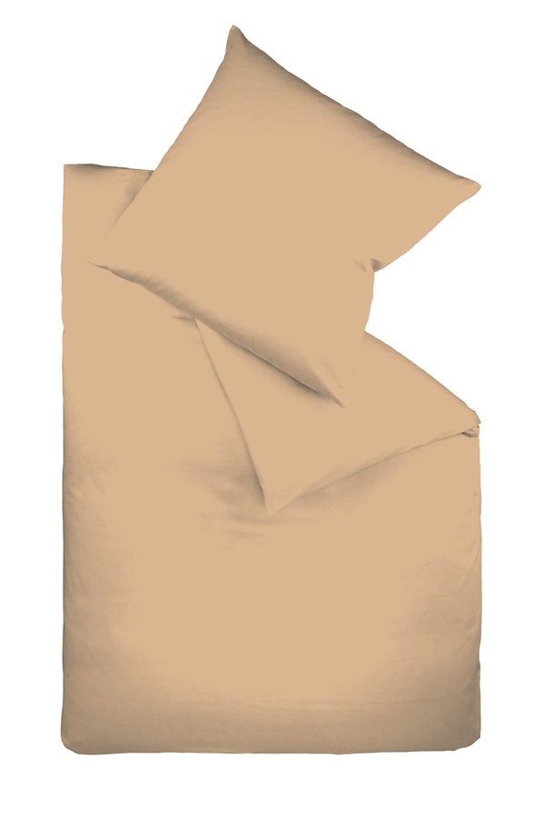 Fleuresse Bettwäsche aus Mako-Satin aus Baumwolle mit Reißverschluss, Beige, B/H: 135 x 200 cm - Bild 1