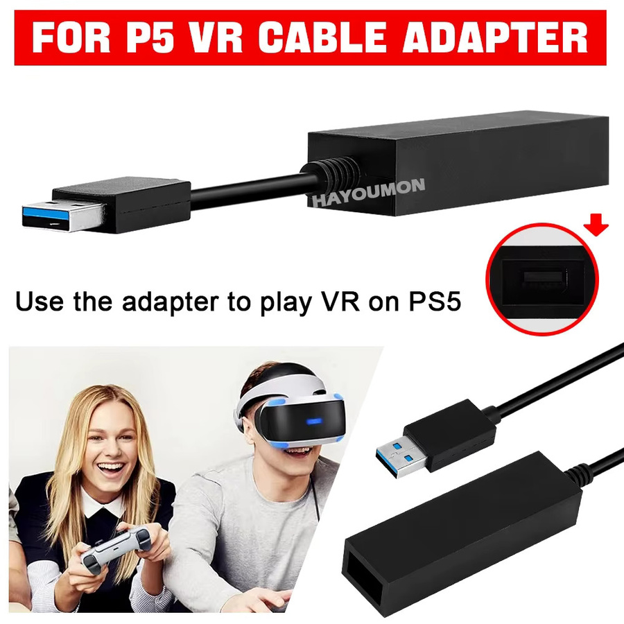 HeroAngel PS VR Mini-Kamera-Adapter für PS5 und PS4, Konverter-Kabel in Schwarz - Bild 3