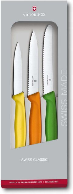 Victorinox Swiss Classic Gemüsemesser-Set, 3-teilig, Gelb, Orange, Hellgrün - Bild 1