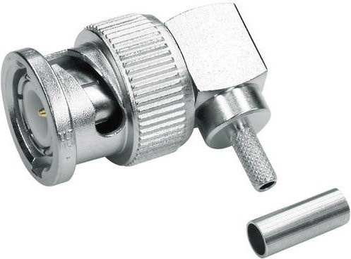 Telegärtner BNC-Steckverbinder Stecker gewinkelt 75 Ohm in Silber - Bild 1