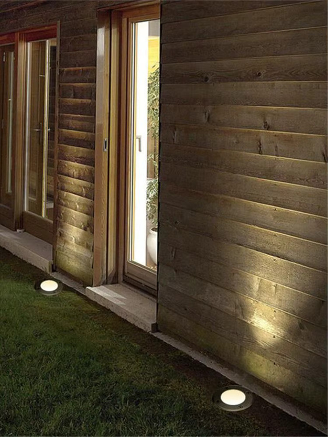 YRANK LED-Bodendeleuchte IP68 für den Garten, silber, rund, warmweiß, 5 W, GU10, MR16, COB, unterirdisch vergrabene Außenleuchte - Bild 3