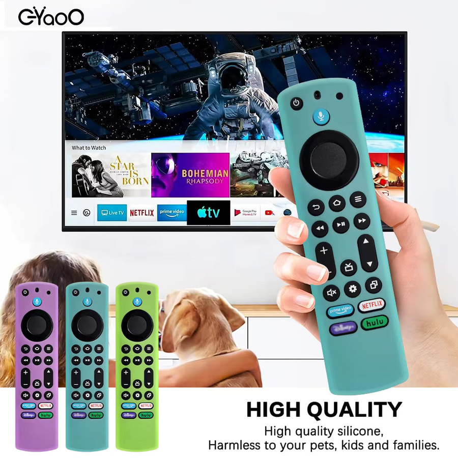 EYAOO Silikon-Fernbedienungsabdeckung für Fire TV Stick 4K Max 2. Generation und Fire TV Omni Series in Grün mit Schlüsselband und Leuchtfunktion im Dunkeln - Bild 6