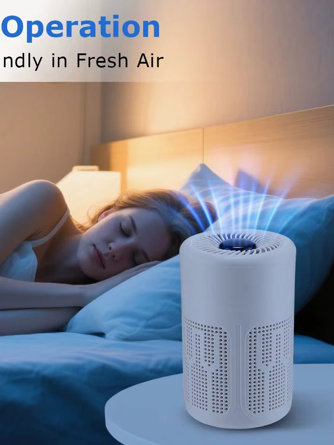 AFDEAL Mini-Desktop-Luftreiniger mit HEPA-Filter und Ionen-Technologie in Weiß - Bild 7