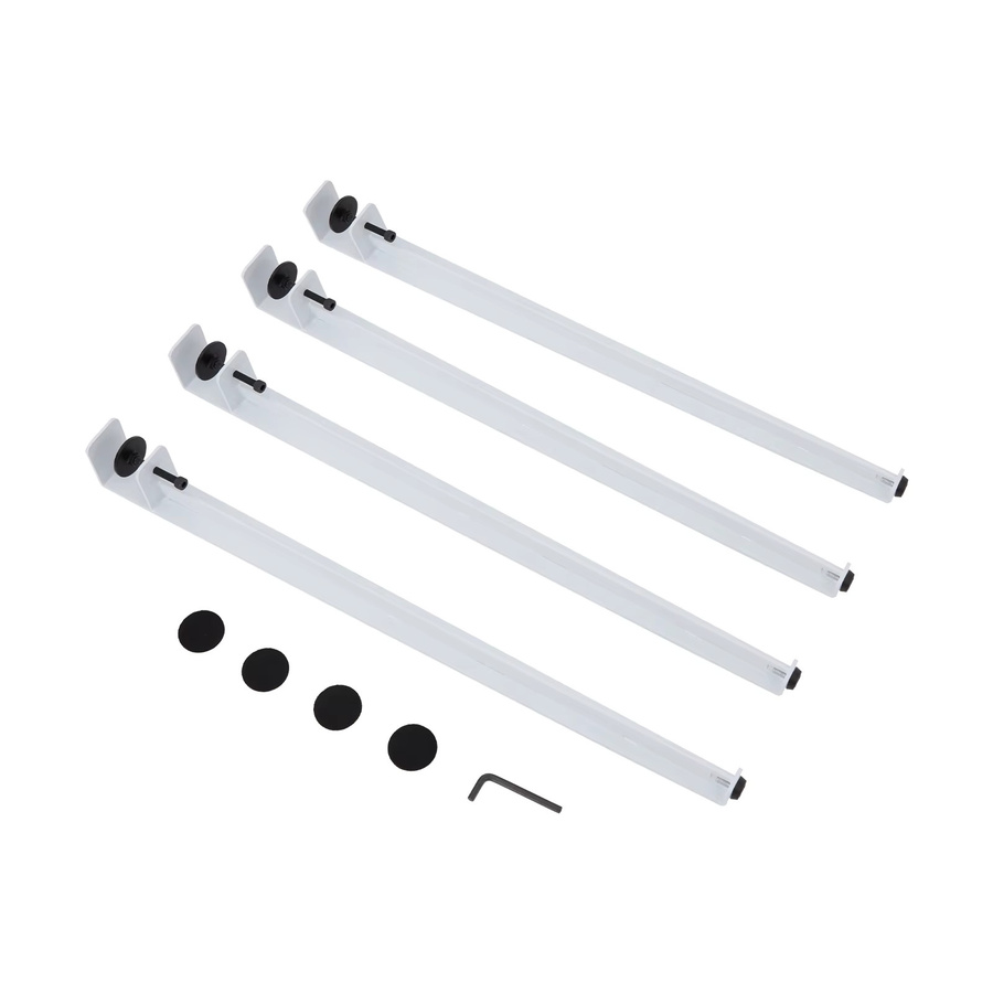 Verstellbare Tischbeine aus Metall in F-Form für Tischplatten bis 4,5 cm Dicke, 4er-Set, modern und matt, erhältlich in Schwarz oder Weiß - Bild 2