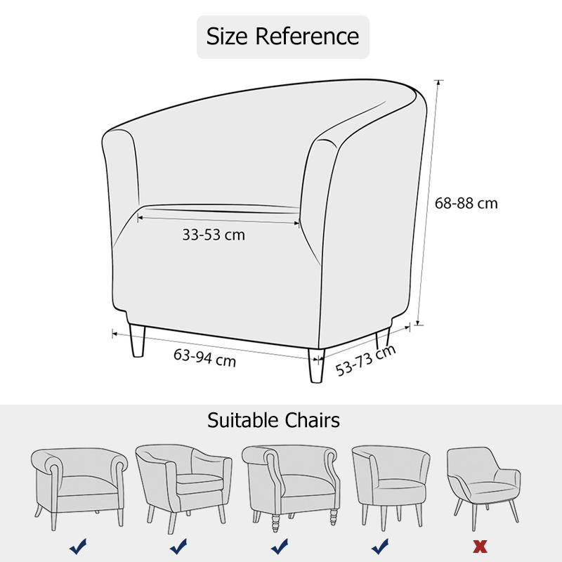 Yiran Furniture Stretch-Samt-Abdeckung für Clubsessel in Beige, halbkreisförmiger Schonbezug aus Polyester für Sessel und Chaiselongue - Bild 3