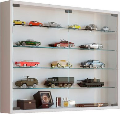VCM Hängevitrine Mandosa L in Weiß mit ESG-Sicherheitsglas, B/T/H: 80 x 10 x 60 cm - Bild 1