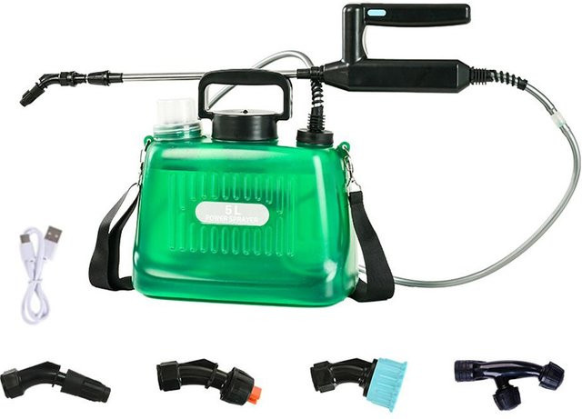 Elektrischer Gartensprinkler TOMTOP JMS mit Akku, Schultertyp Bewässerungsgerät für Gartenpflanzen und Blumen, Grün, 5 l - Bild 1