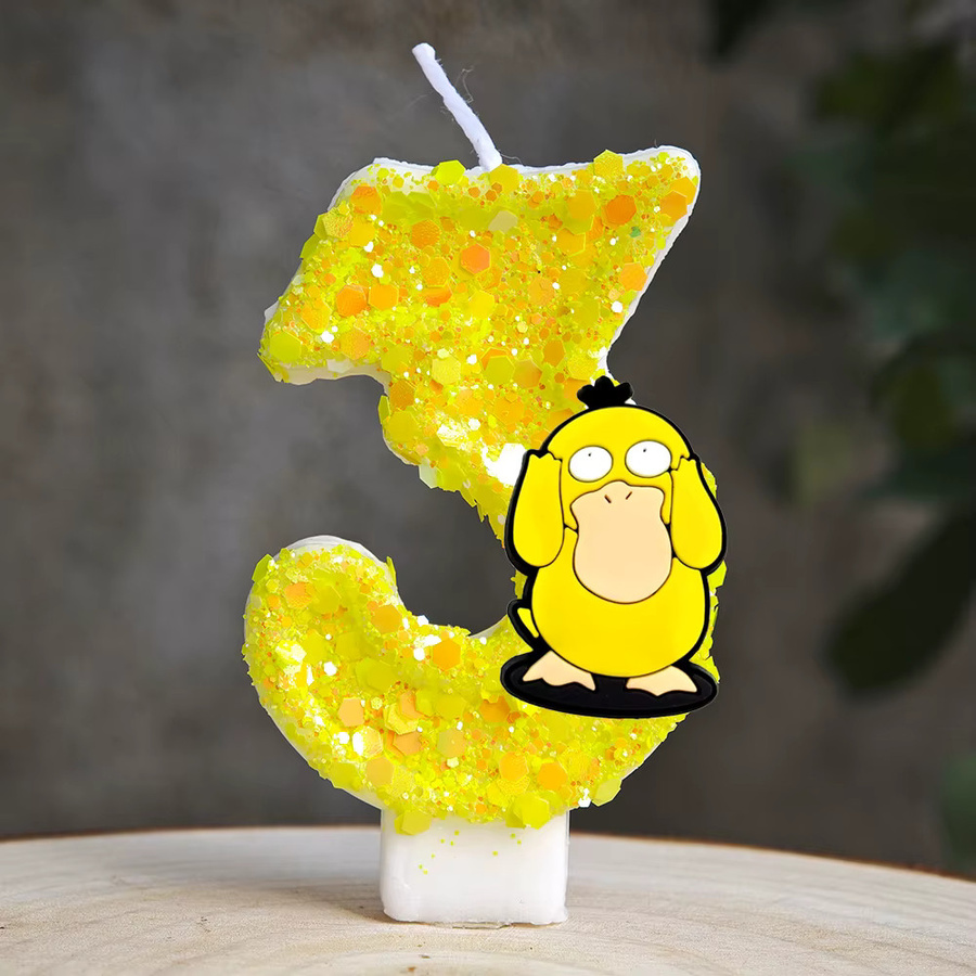 Potdemiel Pokemon Pikachu Kuchenkerzen in Gelb für Kindergeburtstage - Bild 2