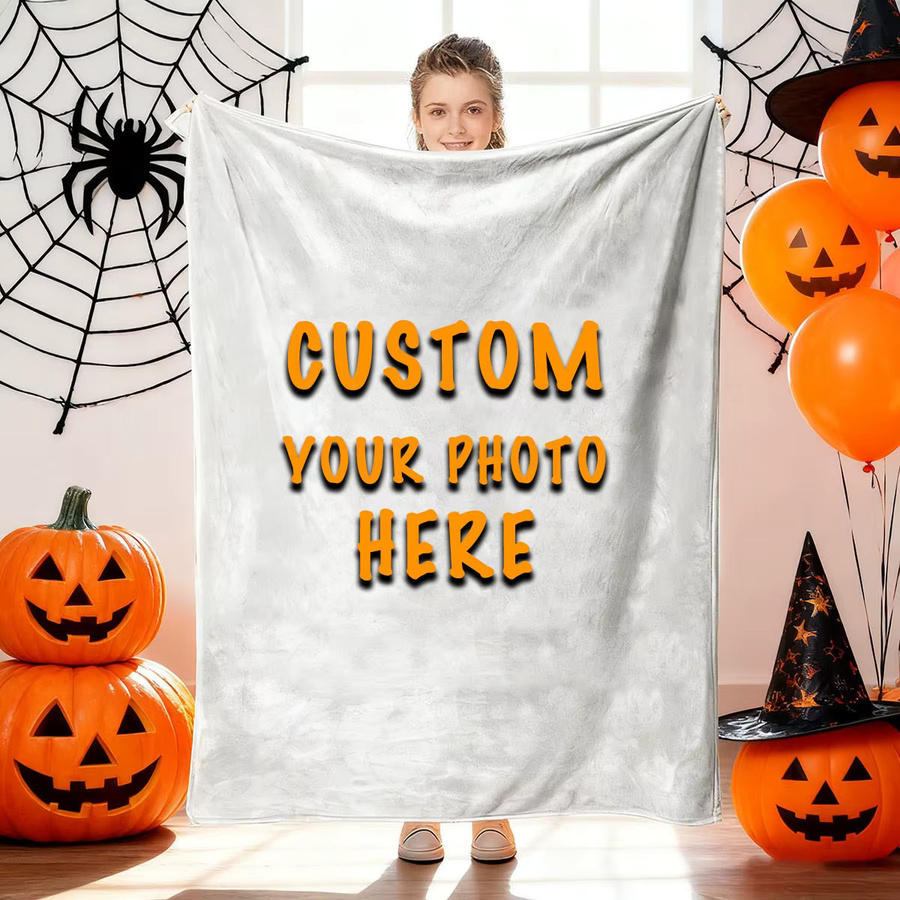 Individuelle Halloween-Paar-Foto-Flanellblanke von SRH aus Polyester, maschinenwaschbar - Bild 2