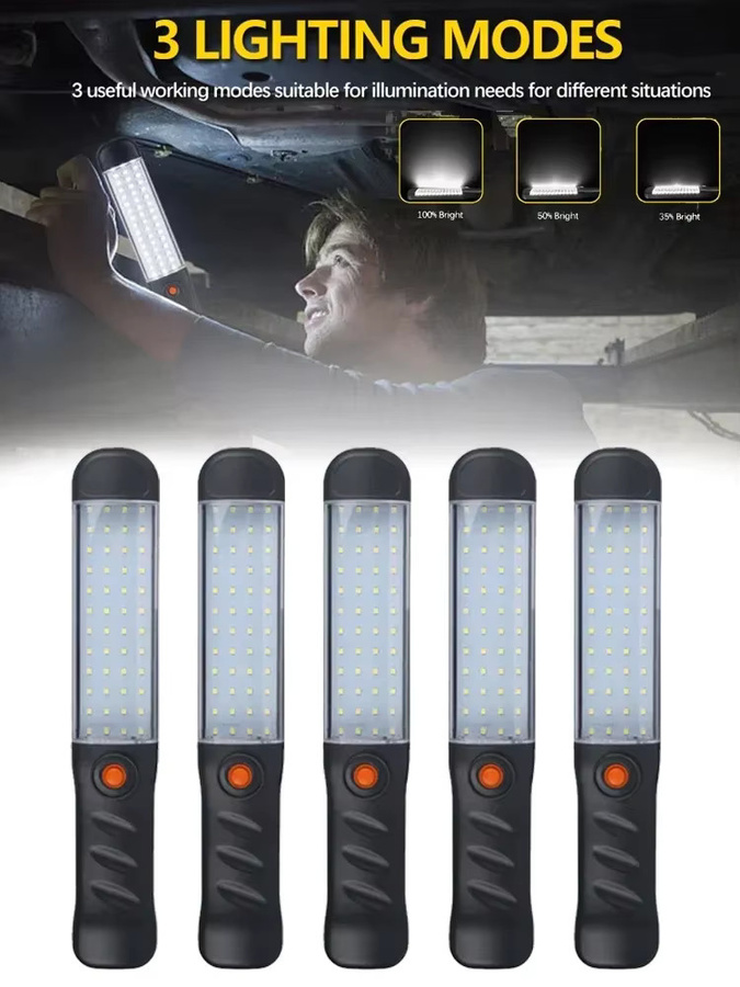 XIWANGFIRE LED Arbeitsleuchte mit Magnetfunktion und COB-Notlicht in Schwarz, USB-aufladbar - Bild 6