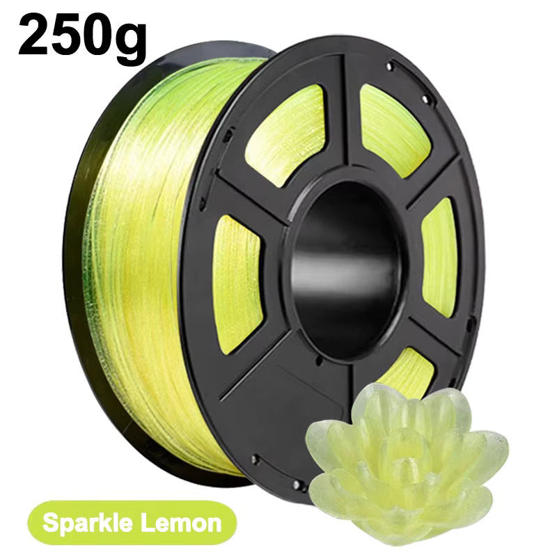 3D Maliang PLA Crystal Sparkle Lemon 3D-Drucker-Filament 1,75mm Transparent Gelb - Bild 3