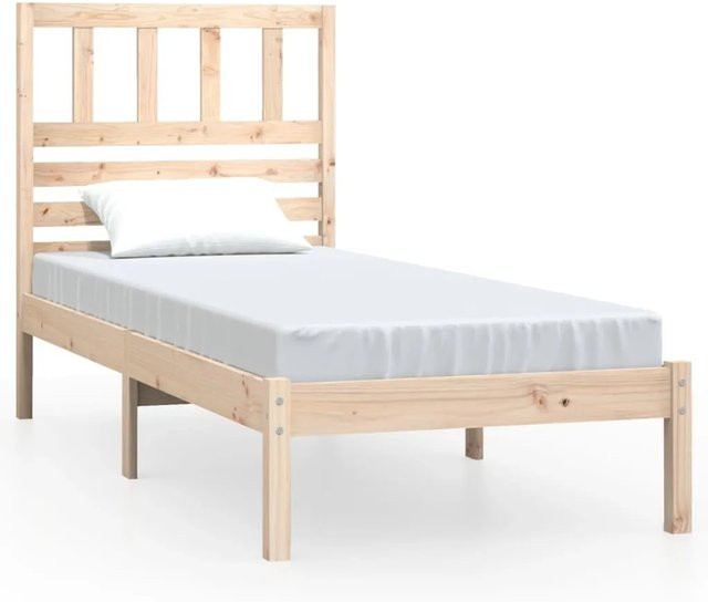 vidaXL Massivholzbett aus Kiefer in Rustikalem Design, B/T/H: 90 x 190 cm - Bild 1