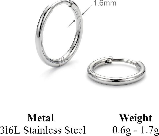 Mariasz Creolen Edelstahl, Gold, Unisex, 6 mm - Bild 1