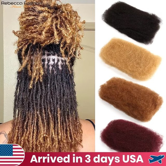 Virgin Natural Brown Remy Echthaarverlängerungen, 50 g, Afro Kinky Bulk - Bild 1