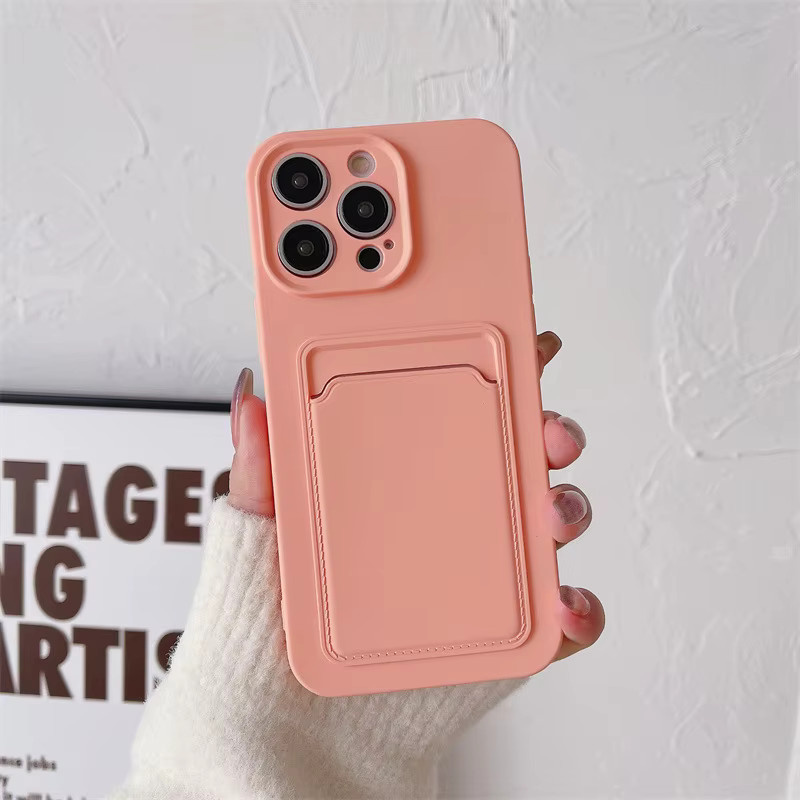 Stoßfeste Silikon Handyhülle mit Kartensteckplatz von MUQGEW für iPhone 14 13 12 11 Pro Max X XR XS 7 8 Plus - Bild 2