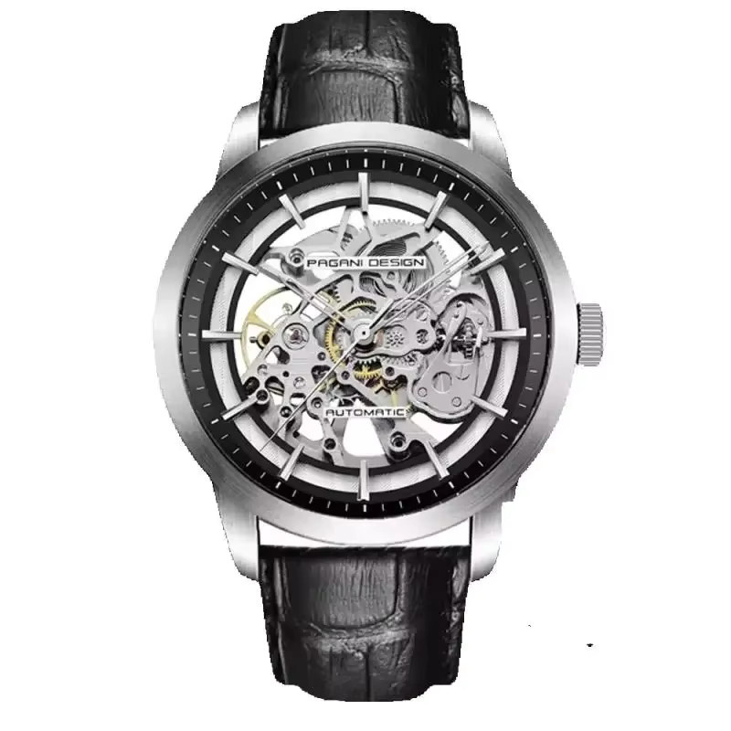 PAGANI DESIGN Armbanduhr Edelstahl, Leder, Silber, Herren - Bild 7