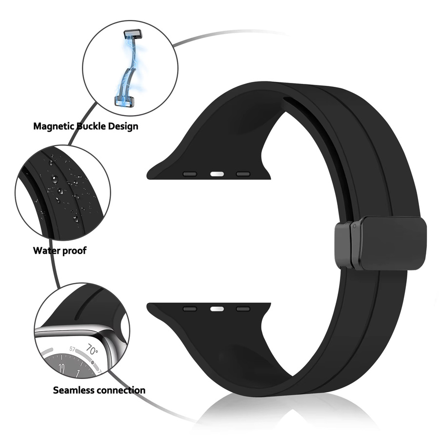 I LOVE LUO Uhrenarmband Silikon, Schwarz, Unisex - Bild 2