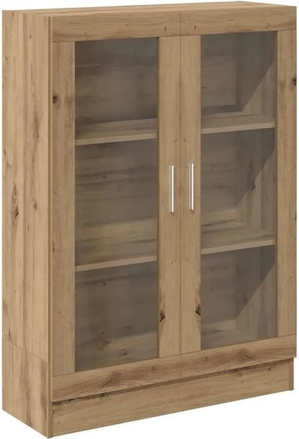vidaXL Bücherschrank Artisan-Eiche mit Glastüren, Farbe Braun, B/T/H: 82,5 x 30,5 x 115 cm - Bild 1