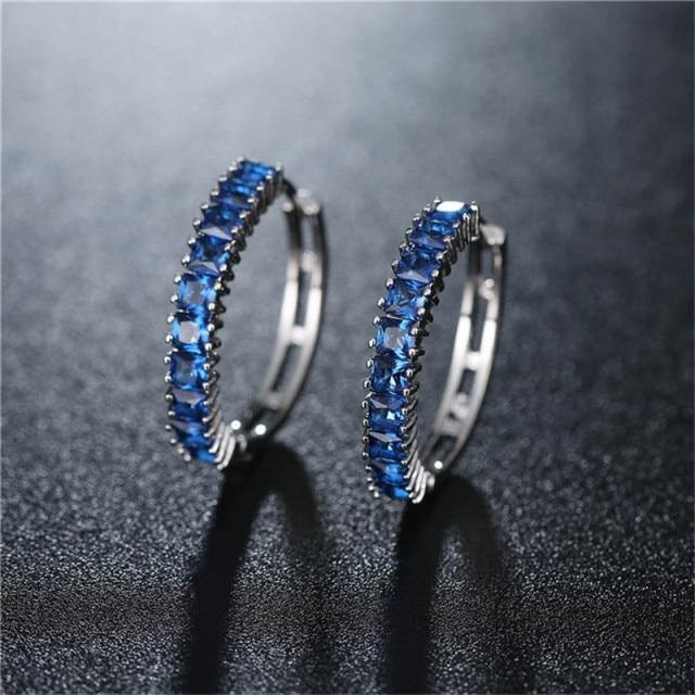 YIRAN Jewelry Creolen, Zirkonia, Kupfer, Silber, Damen - Bild 1