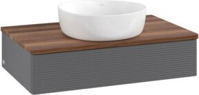 V&B Waschtischunterschrank Antao mit Frontstruktur in Anthrazit, B/T/H: 80 x 50 x 19 cm - Bild 1