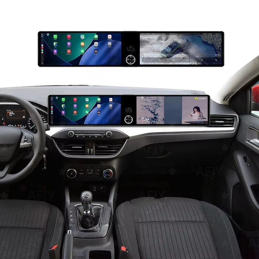 YANFU Duales Android 14 Autoradio mit 12,3 Zoll HD-Bildschirm für Ford Focus 2019-2022 inklusive CarPlay, GPS-Navigation und Multimedia-Player in Schwarz - Bild 4